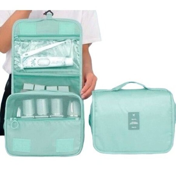 Hanging Travel Bag Cosmetic Toiletry Green - Picture 1 of 2